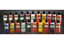 Chemack Rudziniec: zestaw odczynników, zestaw szkła, statywy laboratoryjne, szklane palniki spirytusowe,  zestaw wskaźników