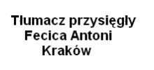 Tłumacz przysięgły Fecica Antoni:tłumacz przysięgły języka angielskiego, tłumaczenie umów notarialnych, tłumaczenie orzeczeń i wyroków sądowych Kraków